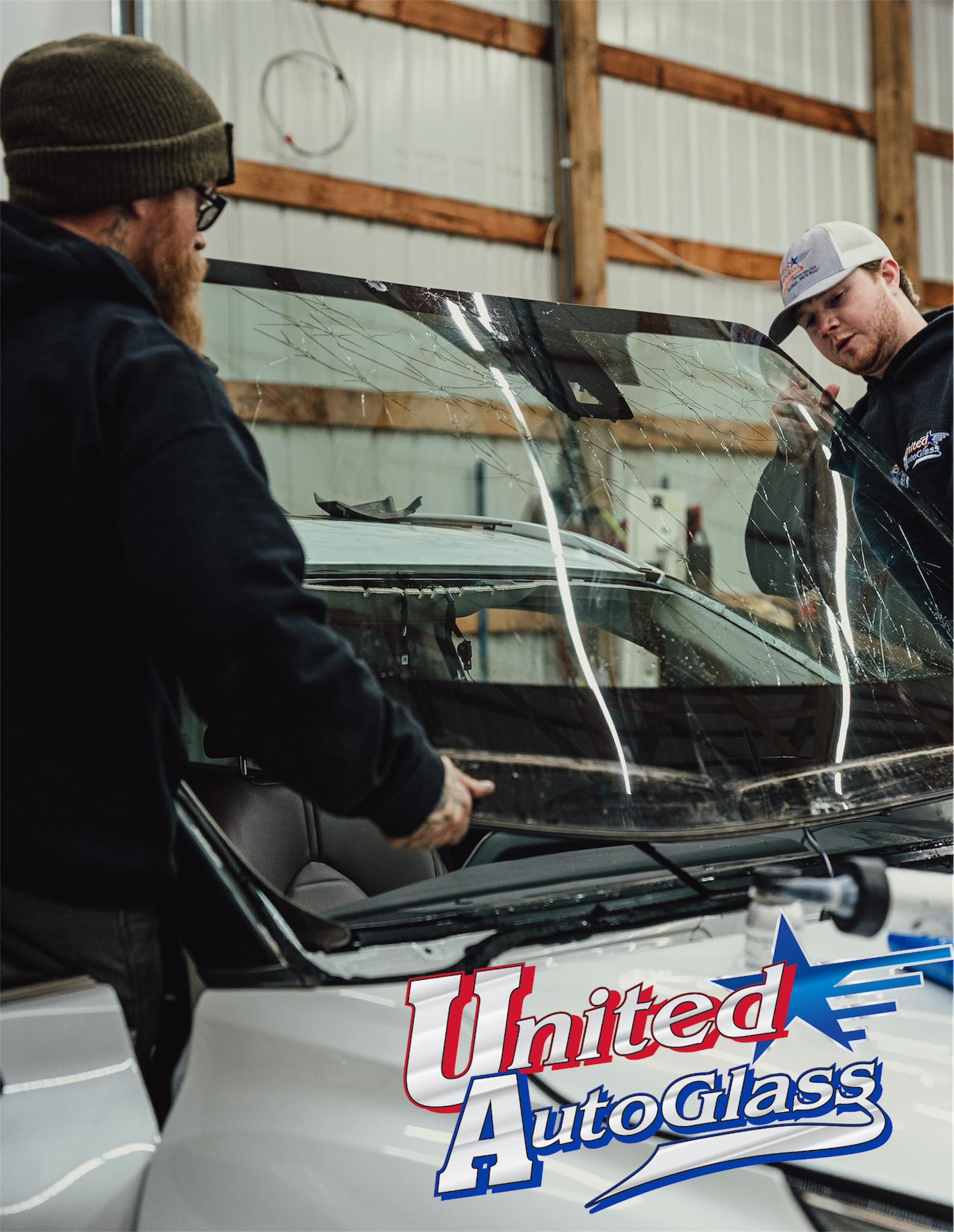 Technician installing windshield in Owensboro, KY